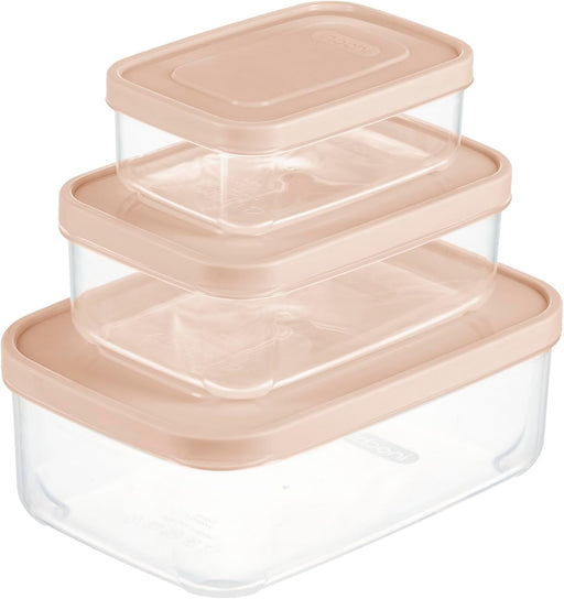 Inochi Food Storage Container Set 3pcs (500-1000-2000ML) PP Safe Store and Preserve Food, Pack Lunch, Kitchen Organizer Freezer, Microwave & Dishwasher Safe Reusable Food Storage-Green - Assorted colors 500-1000-2000ML