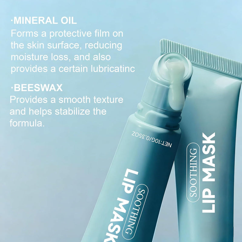 Soothing Prep Lip Mask, Peel Off Lip Care Gel with Cooling Feel, Lightweight Overnight Mask, Lasting Moisture and Deep Nourishment, Lip Care, Light and Non Stick