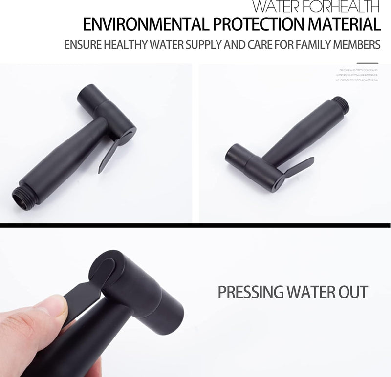 LOSCHEN LOSCHEN Stainless Steel Bidet Sprayer Kit for Toilet, Hand Held Shower Sprayer Shattaf Toilet Attachment for Pet Bath/Personal Hygiene/Bathroom, Easy to Install (Black)
