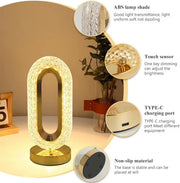 Modern Table Lamp, 3 Color LED Night Light for Bedroom, Rechargeable Minimalist Small Nightlight for Living Room, Bedside, Bar & Dining Room, Festive Mood Ambient Lighting