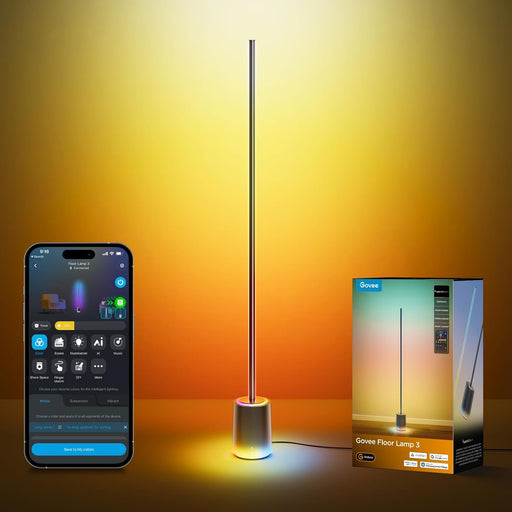 Floor Lamp 3 with Luminblend+ Technology,RGBWWIC 2100lm Standing Lamp Work with Matter,1000-10000K Modern Floor Lamp for Living Room, Bedroom, Corner Lamp with Dynamic Scenes