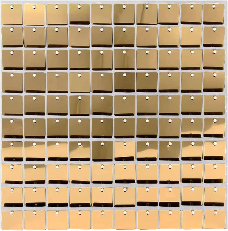 FlavorThings Easy Setup 24 Panels Light Gold Sequin Shimmer Wall Backdrop Panels for Party Decor for Wedding, Anniversary, Birthday, Engagement and Bachelorette Party (Light Gold, 24)