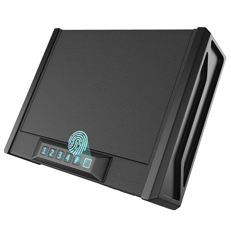 VIOLK Portable Pistol Biometric Safe, Gun Safe for Pistols, Quick-Access Pistol Safe Firearm Safety Device with Fingerprint Lock or Key Pad, Smart Handgun Safe for Weapons, Cash, and Jewelry