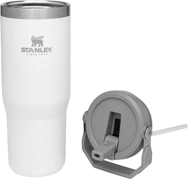 STANLEY IceFlow Stainless Steel Tumbler with Straw Vacuum Insulated Water Bottle for Home, Office or Car Reusable Cup with Straw Leakproof Flip Cold for 12 Hours or Iced for 2 Days 30 OZ, Polar, 1 ea