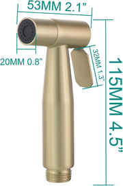 Toilet Bidet Sprayer Stainless Steel Hand Held Shattaf Sprayer Head Replacement Brushed Gold, WS024J2