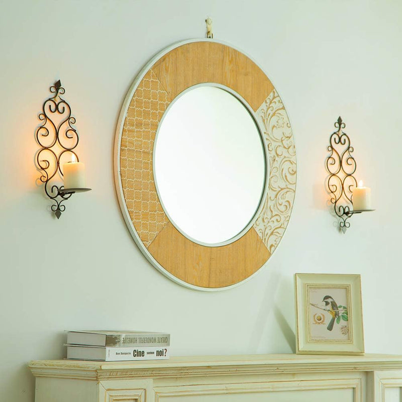 Sziqiqi Wall Candle Sconce Holder Set of 2 Hanging Wall Mounted Pillar Candle Sconces Holder, Wall Sconces Decor for Bedroom Dining Room Living Room Bathroom (Gold)