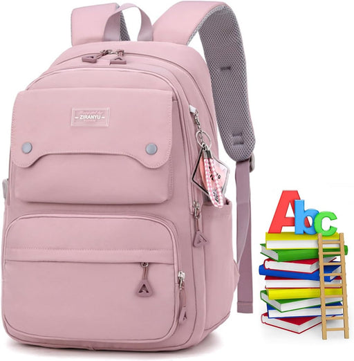 School Bag,Girl Backpack,Large Capacity Backpack Lightweight Waterproof School Backpack,Teen Girls Casual Backpack High Middle School Daypack Women Daily Travel - Pink