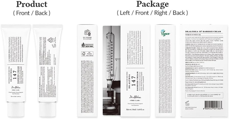 Dr.Althea 147 Barrier Cream Daily Skin Barrier Repair Care Deep Hydrating with Hyaluronic Acid & Ceramides Korean Vegan Skincare for All Skin Types 1.7 Fl Oz