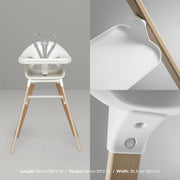 Stokke Clikk High Chair, Fjord Blue - All-in-One High Chair with Tray + Harness - Light, Durable & Travel Friendly - Ergonomic with Adjustable Features - Best for 6-36 Months or Up to 33 lbs