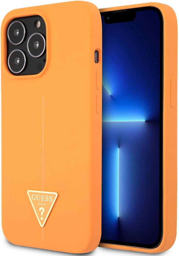 GUESS CG Mobile Silicone & Triangle Hard Case for iPhone 13 Pro - Orange