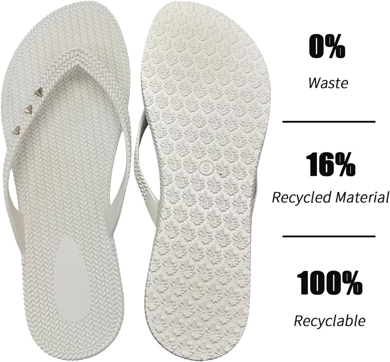 Rivet Decor Flip Flops, Comfortable Non - Slip Beach Sandals for Women, Fashion Outdoor Flip Flops