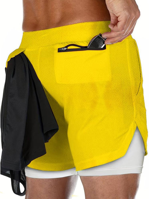 VITION Gym Shorts for Men, Men's Activewear Running Shorts,Drawstring Gym Shorts Men, 2 Layer Loose Athletic Shorts with 4 Pockets