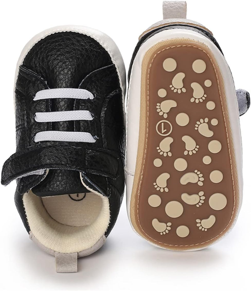 E-FAK Baby Shoes Boys Girls Infant Sneakers Non-Slip Rubber Sole Toddler Crib First Walker Shoes