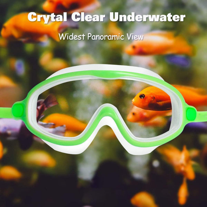 Kids Swim Goggles 2 Pack Anti-Fog Anti-UV Wide View Swimming Goggles Pool Goggles for Kids 3-15
