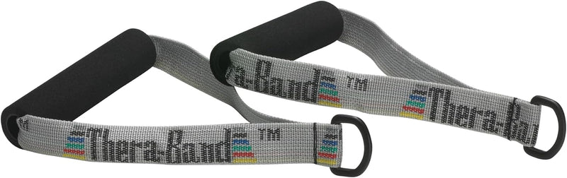 Theraband Resistance Band Handles, Attachments for Resistance Bands and Tubing, Pair of Foam Grip Pull Handles for Lower and Upper Body Exercises, Pilates, Yoga