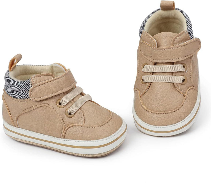 E-FAK Baby Shoes Boys Girls Infant Sneakers Non-Slip Rubber Sole Toddler Crib First Walker Shoes