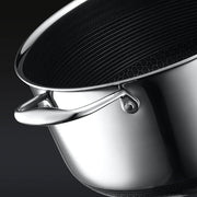 Eterna Tri-Ply Hybrid 28cm Casserole with Lid Stainless Steel & Ceramic Coating, Metal-Utensil Safe, Oven & Dishwasher-Safe, Induction & All Cooktops Compatible
