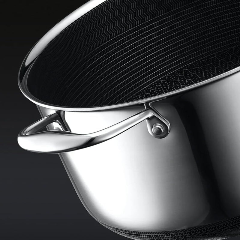 Eterna Tri-Ply Hybrid 28cm Casserole with Lid Stainless Steel & Ceramic Coating, Metal-Utensil Safe, Oven & Dishwasher-Safe, Induction & All Cooktops Compatible