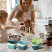 Reusable Baking Cups Silicone Cupcake Liners 34 Pack Muffin Liners Nostick Cake Molds Bento Lunch Box Dividers
