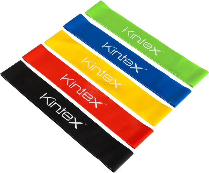 Kintex Mini Loops Set, 5 Strengths Fitness Loop, Gym Band, Yoga, Pilates, Training, Workout