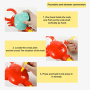 HECCEI Baby Bath Toy Spray Water Toy for Baby Float - Crab Baby Bath Shower Head with Sprinkler, Portable Swimming Shower Pump Pool Bathroom Bathtub Sprinkler Toys for Toddler Infant Boys Girls