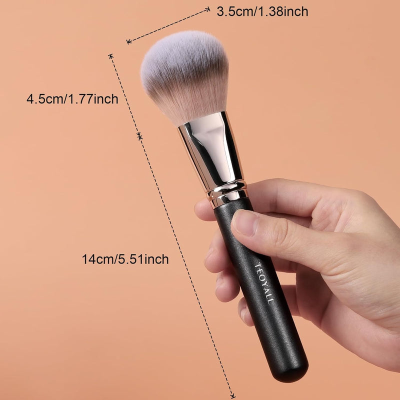 TEOYALL Setting Powder Brush, Ultra Plush Fluffy Synthetic Bristles Makeup Buffing Brush for All-Over Application With Bronzer Foundation