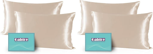 Gabire Mulberry Silk Pillow Cases Set of 2, Both Sides Real Silk Pillowcase for Hair and Skin Prevent Acne Pillowcase Organic Silk Pillowcase 2 Pack with Hidden Zipper, White, Standard (20"26") - 2. Champagne (2 Pack) Standard (20"Ã26") (Pack of 2)