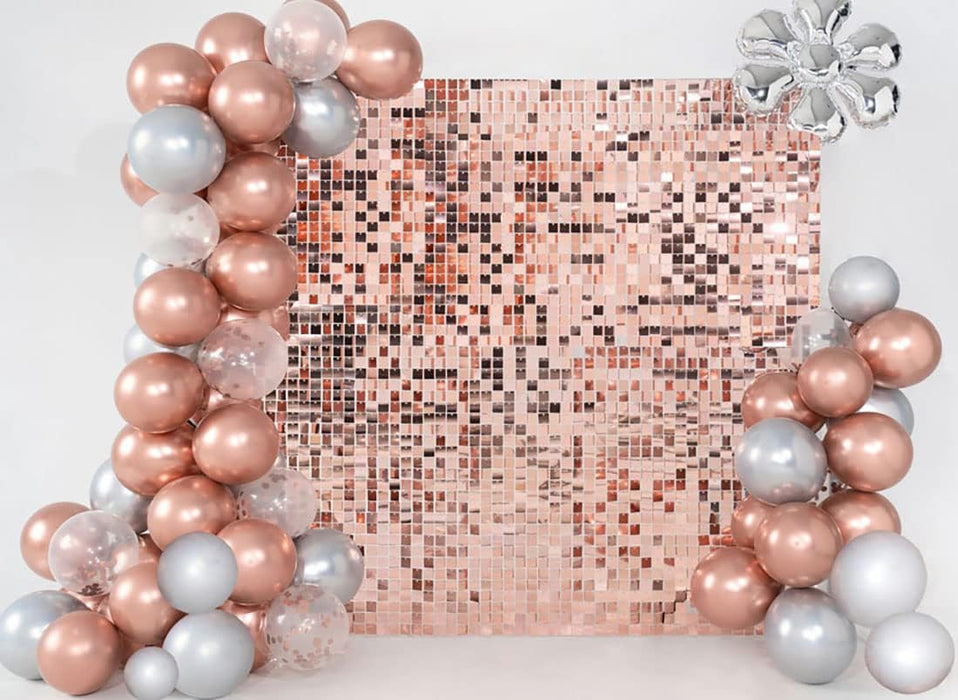 Kate Square Gold Shimmer Wall Sequin Panel Backdrop Birthday Wedding Background Decoration Wall(Pack of 12)