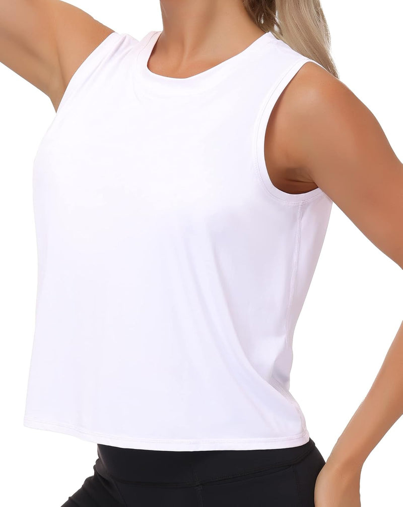 THE GYM PEOPLE Ice Silk Workout Tops for Women Quick Dry Muscle Gym Running Shirts Sleeveles