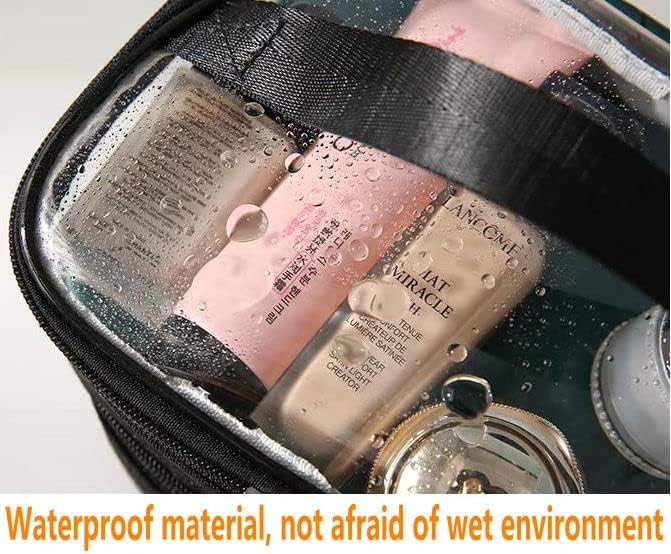 URbazaar Cosmetic bag, Double Layer Travel Makeup Bags For Women, Waterproof Portable Cosmetic Cases Make up Organizer for Makeup, Cosmetics Tools, Shampoo, Toiletries