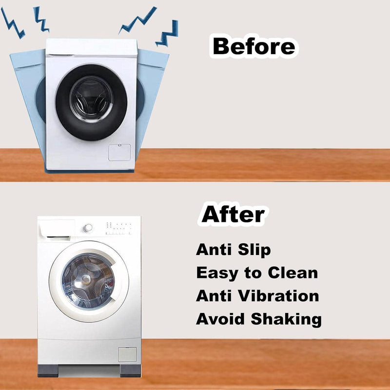 Azonee Anti Vibration Pads for Washing Machine,Washer and Dryer Pedestals Stop Washer Machine Noise Slip Moving Shaking Walking Skidding, Rubber Feet Pads Set of 4