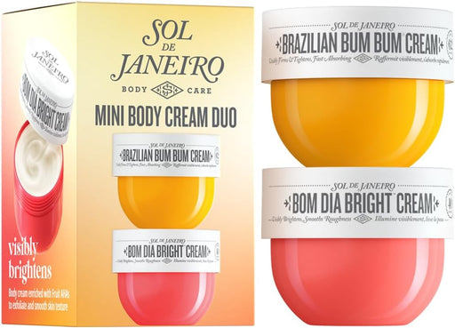 Mini Body Cream Duo Set, Brazilian Bum And Bom Dia Bright Cream, 2 X 25 Ml Care Vitamin C Formula