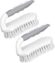 SetSail Scrub Brush, Heavy-Duty Scrub Brushes for Cleaning with Stiff Bristles Cleaning Brush for Shower, Bathroom, Carpet, Kitchen and Bathtub Scrubber - 2 Pack - White