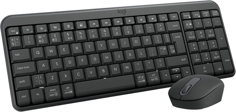 Logitech MK250 Bluetooth Wireless Mouse and Keyboard Combo: Fast & Easy Connectivity, Compact Wireless Keyboard, Ambidextrous Mouse, Durable build - Windows/MacOS, ARA Keyboard - Graphite - Mouse and Keyboard Combo