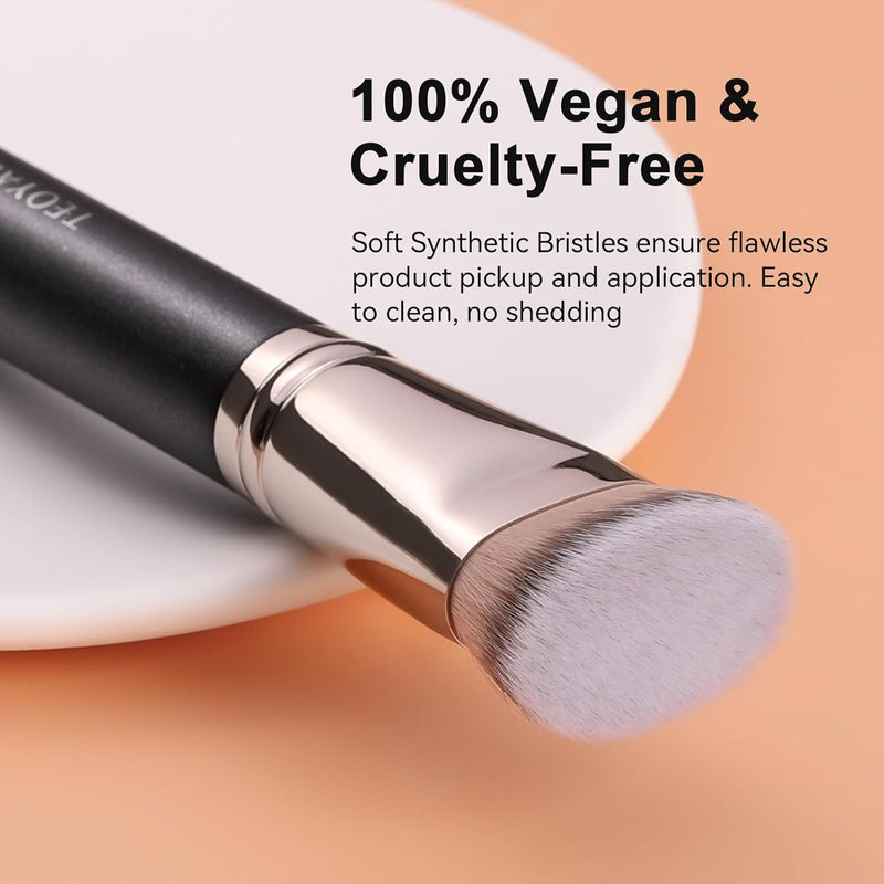 TEOYALL Setting Powder Brush, Ultra Plush Fluffy Synthetic Bristles Makeup Buffing Brush for All-Over Application With Bronzer Foundation