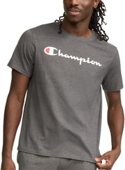 mens Classic Graphic Tee, Big C Logo T-Shirt - Granite Heather Script