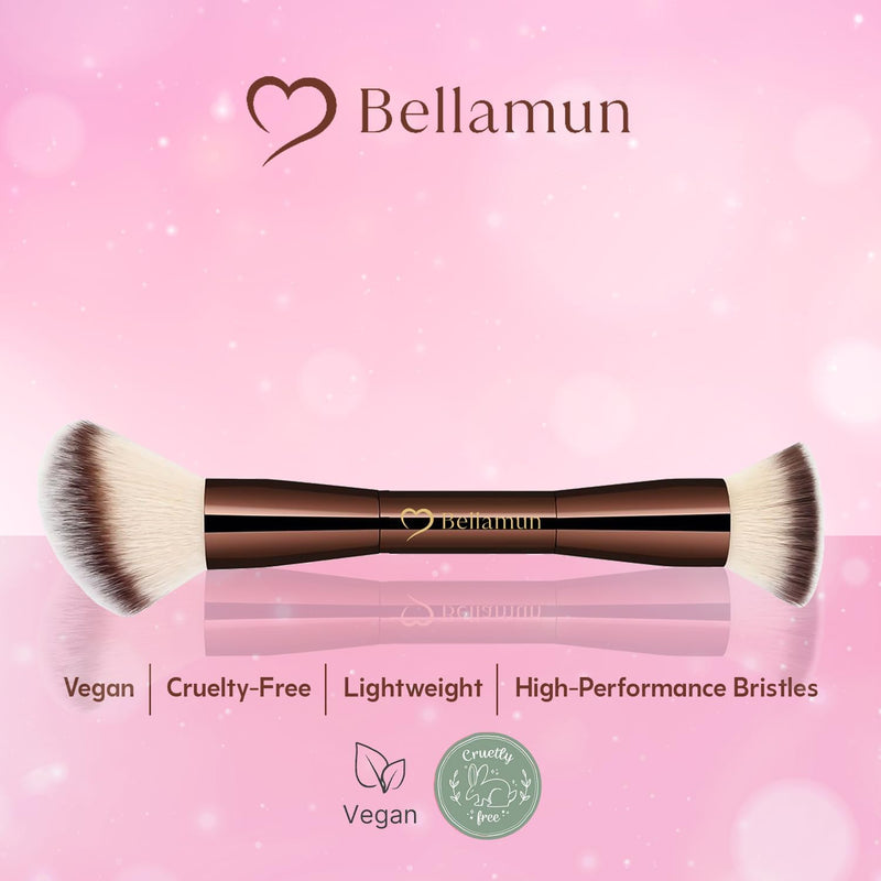 Bellamun Professional Makeup Brushes | Vegan & Cruelty-Free | High-Performance Tools for Foundation, Blush, Bronzer, Contour, Concealer & Powder Application (Dual Tip Pro Makeup Brush)