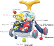 3 in 1 Learning Walker for Babies,Sit to Stand Baby Walker, Baby Push Walkers and Activity Center Walker, Musical Walking Toys, Adjustable Push Walkers for Boys Girls Toddlers Over 6 Months - B