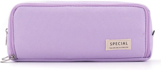 Pencil Case for Girls, Large Capacity Pencil Pouch 3 Compartment Pouch Pen Bag for School Teen Girl Boy Men Women (Purple)