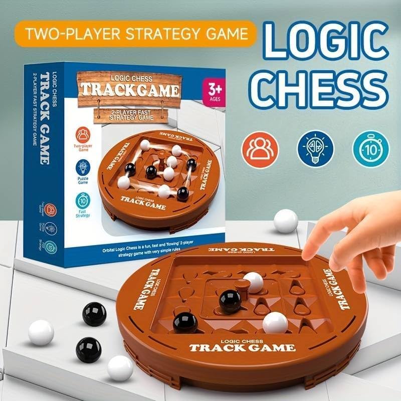 Orbital Logic Board Game, Educational Orbit Logic, Chess Track for 2 Player, Parent-Child Interactive Toys for Party Favor (grey)