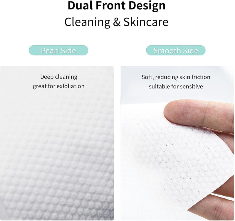 BezBezz Disposable Face Towels 80 Count, 100% Natural Biobased Face Towel for Sensitive Skin, Ultra Thick Super Absorption Large Clean Facial Cloth, Skincare Makeup Remover Dry Wipes