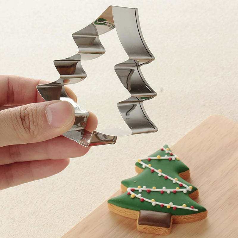 Christmas Cookie Cutters, 12 Pcs Stainless Steel Holiday Cookie Cutters Shape, Gingerbread Men, Christmas Tree, Snowflake, Santa Face and Snow Man for Baking Decorative Party Supplies