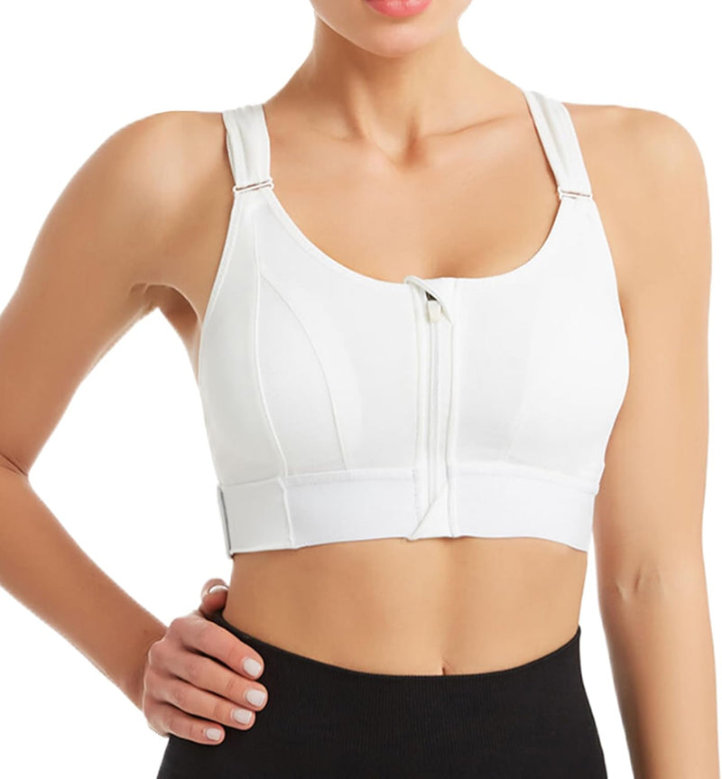 Dress Cici Zip Front Sports Bra, Longline High Impact Sports Bras