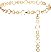 Adjustable Metal Waist Chain Belt for Women, Fashion Body Link Chain Accessory, Trendy Layered Waist Belt, for Jeans, Dresses, Parties, Boho Chic Style