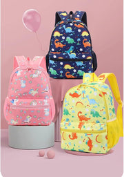 Kids Preschool Toddler Backpack Children Lightweight Cute Cartoon Travel Rucksack Backpack For Boys Girls - Dinosaur Yellow