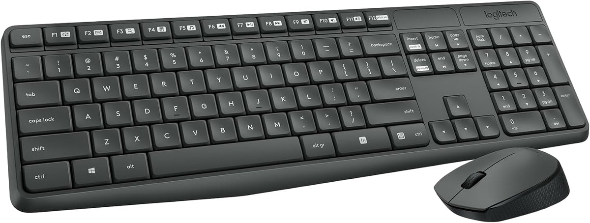 Logitech MK235 Wireless Keyboard and Mouse Combo for Windows, 2.4 GHz Wireless with Unifying USB-Receiver, Wireless Mouse, 15 FN Keys, 3-Year Battery Life, PC/Laptop, Arabic/English Layout - Black – image 2