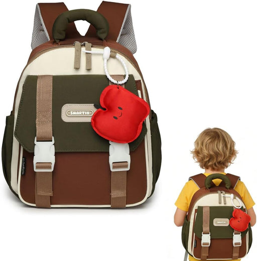 Children's Backpacks,Kids Backpack with Zipper Coin bag,Elementary Kindergarten School Bag for Toddler Boy Girl Student Kids Baby,Fashion Cartoon Lightweight Bookbag for Age 1-6 - Brown