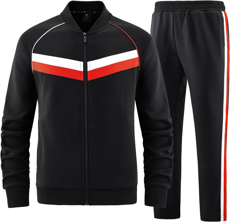 Men's Casual Tracksuits Long Sleeve Jogging Suits Sweatsuit Sets Track Jackets and Pants 2 Piece Outfit - Jw-254