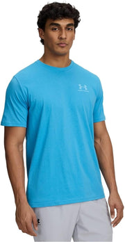 Mens SPORTSTYLE LEFT CHEST SS T-shirt (pack of 1) - Ether Blue / / White