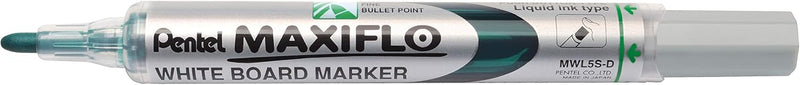 Pentel Maxiflo Whiteboard Marker, Fine bullet point, Red ink, (Pack of 12)